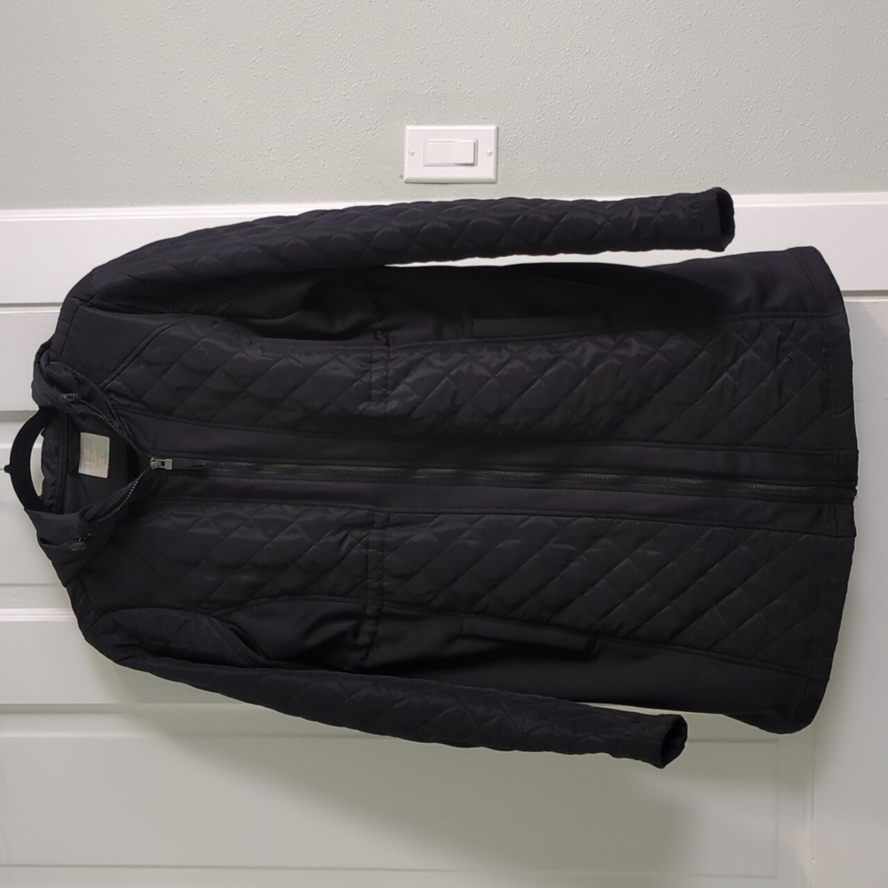 a:glow Maternity Black Quilted Hooded Jacket Size Medium